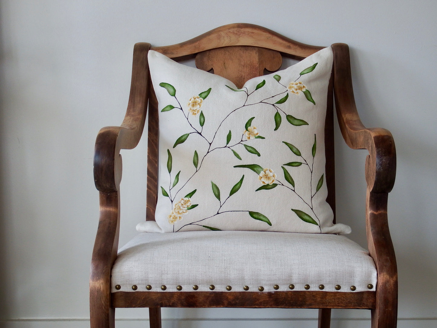 20 x 20 Yellow Floral Pillow 1