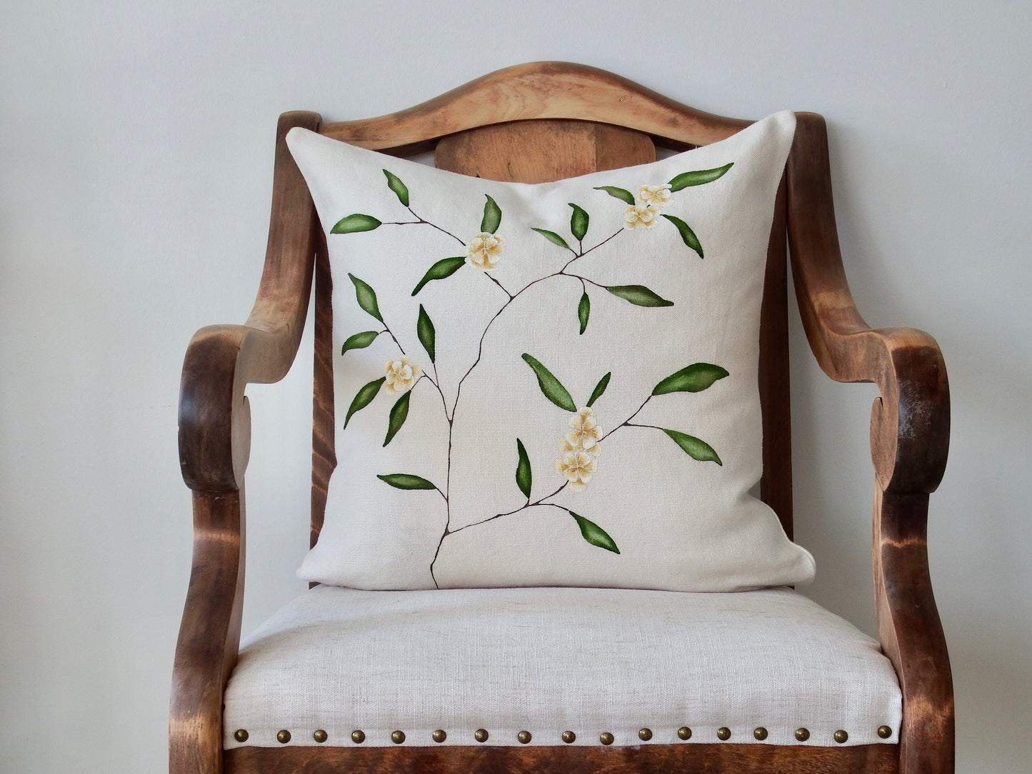 20 x 20 Yellow Floral Pillow 3