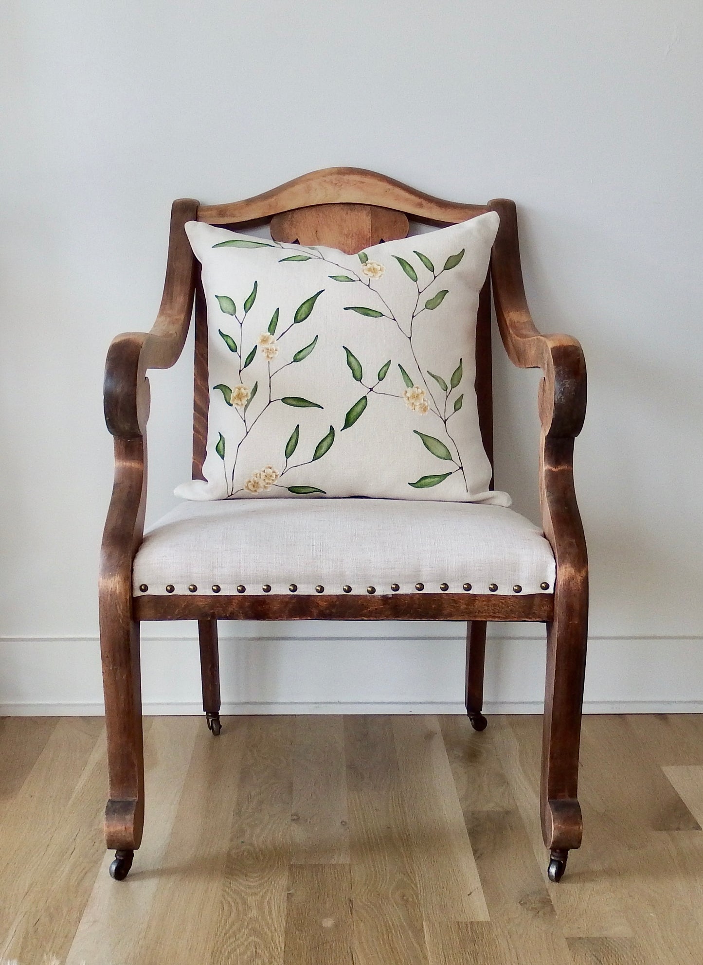 20 x 20 Yellow Floral Pillow 2